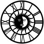 Giant 40 Inch Diameter Hand-crafted Tower Wall Clock (Roman Numerals, Sun-Moon Style)