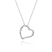 Nickel Free Silver Necklaces Open Heart Necklace Cz Floating Heart Double Sided