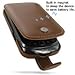 PDair Leather Case for Blackberry Torch 9800 - Flip Type (Brown)