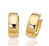 14k Yellow Gold Sleek Elegant Snuggable Huggie Earrings