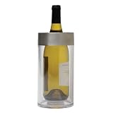 Clear Acrylic Wine Chiller w/ Stainless Steel Rim in Gift Box