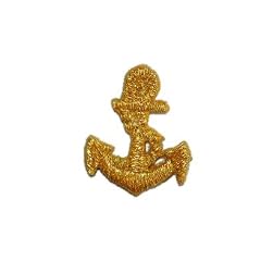 Anker golden klein 2,1 cm * 2,5 cm B�gelbild Aufn�her Applikation Schiffsanker
