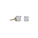 14k Yellow Gold Round Aquamarine Stud Earrings title=