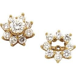 14K Yellow Gold Diamond Earring Jacket