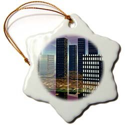 Silicon City the geography of San Francisco California on a computer mother board - 3 Inch Snowflake Porcelain Ornament
