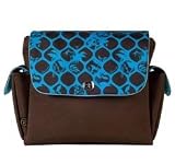 Fleurville Re-Run Messenger Diaper Bag In Geobot Chocolate Teal