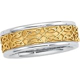 14K Two Tone Gold Bridal Celtic Band