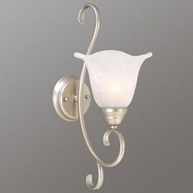 Bella - 1 Light Bathroom Vanity Lighting Fixture - Brushed Nickel - White Alabaster Glass... by Vaxcel Lighting