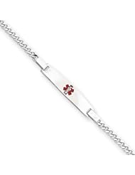 Sterling Silver Childrens Medical ID Bracelet with Curb Link