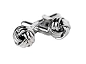 Classic Woven Silver Knot Cufflinks with Presentation Box