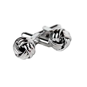 Classic Woven Silver Knot Cufflinks with Presentation Box