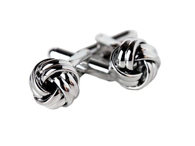 Childrens Toyshop  Jewelry : Classic Woven Silver Knot Cufflinks with Presentation Box