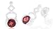Round Cut Garnet Drop Earrings Sterling Silver