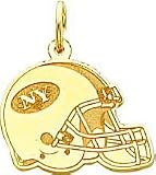 14K Gold NFL New York Jets Football Helmet Charm