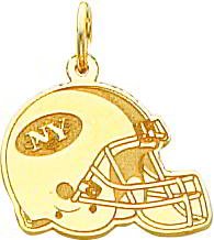 14K Gold NFL New York Jets Football Helmet Charm