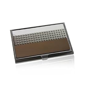 Silver Business Card Case Holder Container