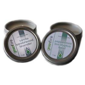 Greenfire 2pk All Natural Massage Oil Candles, Lavender Sandalwood Vanilla, Peppermint Eucalyptus Basil blends (Size: 1 fluid ounce each)