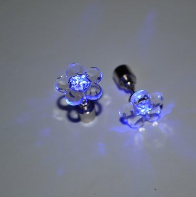 Blue Light up Led Earrings (Blue Flower)