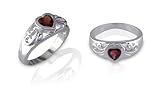 Heart Shape Garnet Ring Sterling SIlver