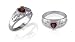 Heart Shape Garnet Ring Sterling SIlver