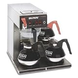 BUNN 12950.0410 12 Cup Coffee Brewer with Upper/Lower Warmers Thermo Fresh -Dual Volt Stainless Steel Funnel