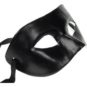 Black V Venetian Mask Mardi Masquerade Halloween Costume