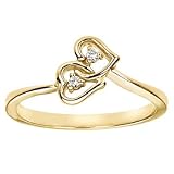 14k Yellow Gold Diamond Heart Ring (H/I1, 0.02 ct. tw.)