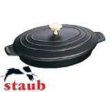 top 10 best selling hot trays and trolleys - Staub 1332325 Oval Hot Plate, 23 cm, Matt Black image 8