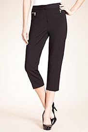 Slim Leg Cropped Zip Trousers