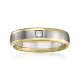 Men's .15 Carat Diamond Wedding Ring In 14kt Two-Tone Gold. Size 10.25