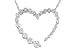 1/2 Carat Diamond 14K White Gold Journey Heart Pendant W/Chain