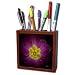 Angel Wings Designs Flowers - Purple Passion Flower with Warm Yellow Center - Tile Pen Holders-5 inch tile pen holder