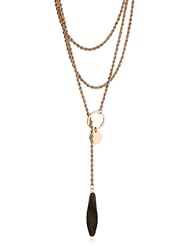 1AR by UnoAerre 18k Rose Gold Plated Wood Necklace