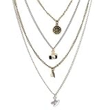 Victorian Layered Necklace Long Vintage Style Charms