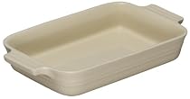 Le Creuset Stoneware Rectangular Dish, Almond, 32 cm