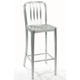 Click here to buy Sandra Non swivel Bar Stool With Aluminum Seat, NONSWVL METAL, BRUSHED ALUMINM by Home Decorators Collection.