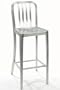 Sandra Non swivel Bar Stool With Aluminum Seat, NONSWVL/METAL, BRUSHED ALUMINM