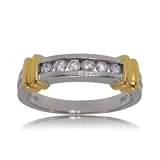 10KT Two Tone Anniversary Band Ring 1/4 Carat Diamond