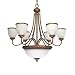 Nuvo Lighting 60/025 Old Gold Tet-A-Tet Traditional / Classic Nine Light Up / Down Li...