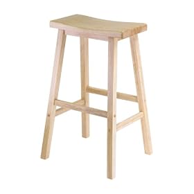Winsome Wood 29 Saddle Seat Stool, Nat. by Winsome