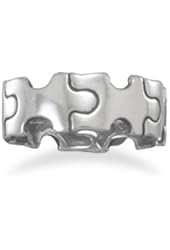 Oxidized Sterling Silver Puzzle Piece Ring The Band Is 18mm - Size 9 - JewelryWeb