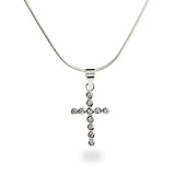 Eve's Addiction Sterling Silver Bubbles Cubic Zirconia Cross