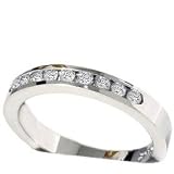 1/4CT White Gold Round Diamond Channel Set Womens Wedding Ring Band