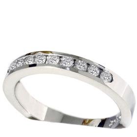 1/4CT White Gold Round Diamond Channel Set Womens Wedding Ring Band