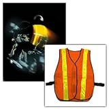 Zan Headgear RAM17001 All Purpose Blaze Orange Safety Vest with LED Light Bar