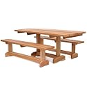 Western Red Cedar Picnic Table Set - 3pc. Market Table Set (6 - 8 person) - Patio and Garden Furniture