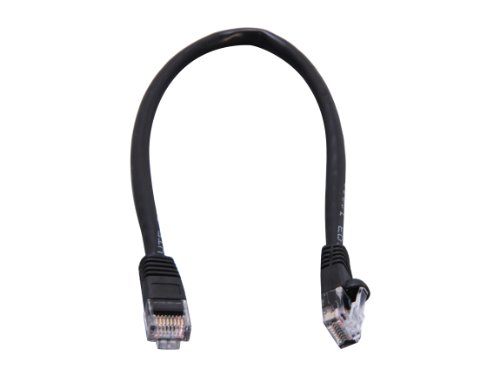 CobocCY-CAT5E-01-BK 1-Feet 24AWG Snagless Cat 5e Ethernet Patch Cord Network Cable, Black