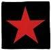 Red Star on Black Square - Embroidered Iron On or Sew On Patch (Cool)