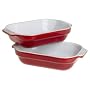 Emile Henry 9-by-5-1/2-Inch Individual Lasagna Bakers, Set of Two, Cerise Red