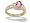 14K Yellow Gold Oval Created Pink Sapphire and Diamond Ring - Size 4